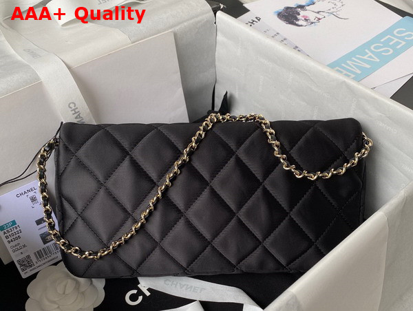 Chanel Flap Bag in Black Satin Replica