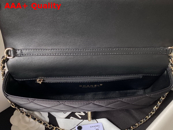 Chanel Flap Bag in Black Satin Replica