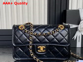 Chanel Flap Bag in Black Shiny Crumpled Calfskin and Gold Tone Metal AS5225 Replica