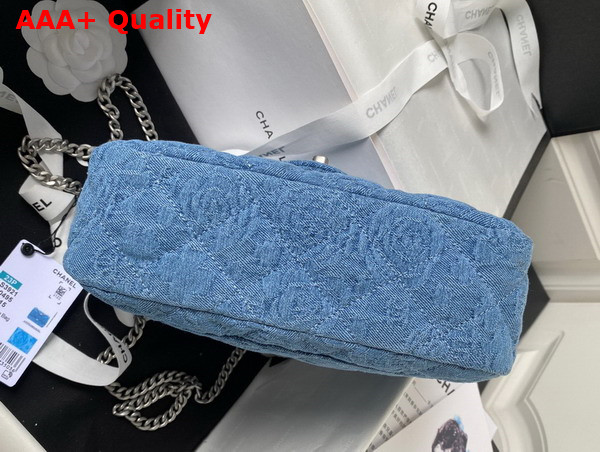 Chanel Flap Bag in Blue Denim with Silver Tone Metal AS3921 Replica