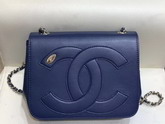 Chanel Flap Bag in Blue Lambskin AS0321