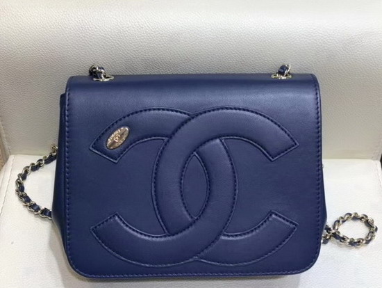 Chanel Flap Bag in Blue Lambskin AS0321