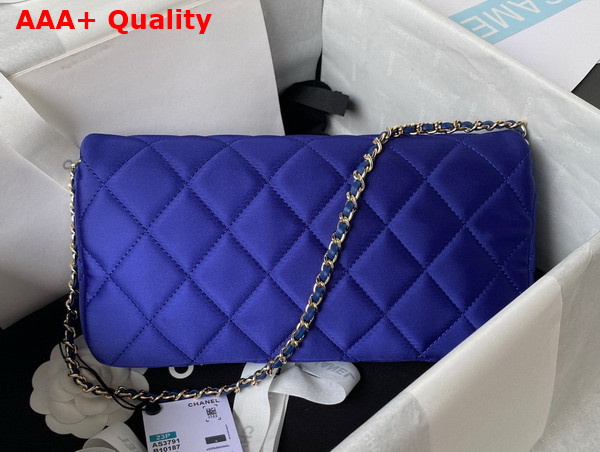 Chanel Flap Bag in Blue Satin Replica