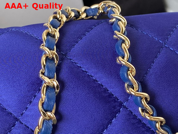 Chanel Flap Bag in Blue Satin Replica