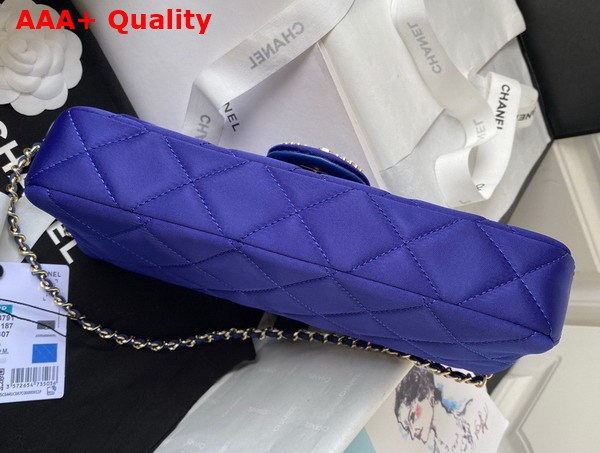 Chanel Flap Bag in Blue Satin Replica