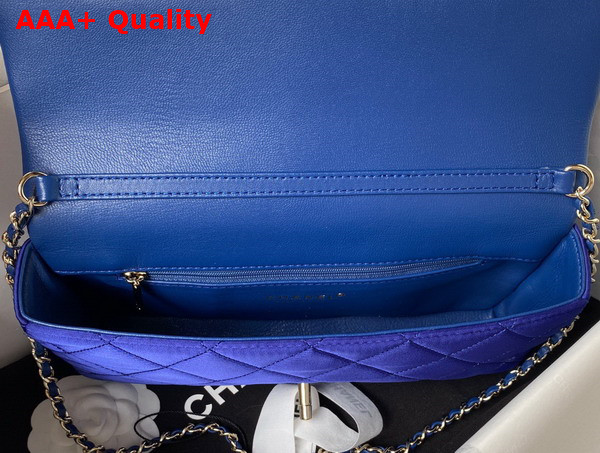 Chanel Flap Bag in Blue Satin Replica