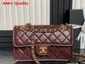 Chanel Flap Bag in Dark Brown Shiny Crumpled Calfskin and Gold Tone Metal AS5225 Replica