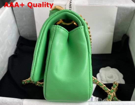 Chanel Flap Bag in Green Shiny Lambskin and Gold Tone Metal AS2388 Replica