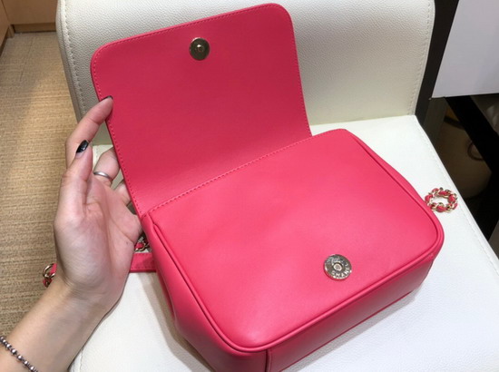 Chanel Flap Bag in Hot Pink Lambskin AS0321