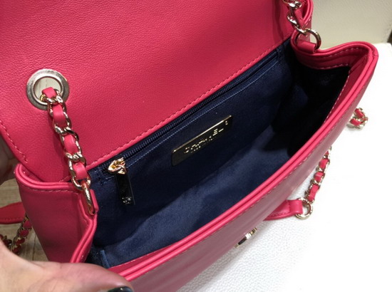 Chanel Flap Bag in Hot Pink Lambskin AS0321