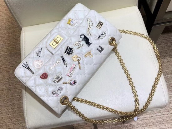 Chanel Flap Bag in Ivory with Charms