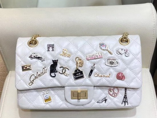 Chanel Flap Bag in Ivory with Charms