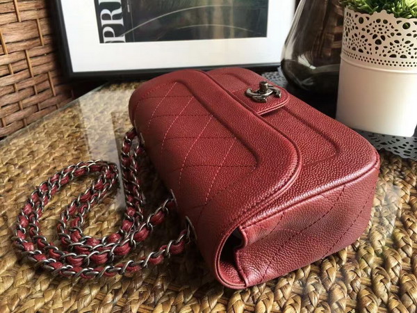 Chanel Flap Bag in Oxblood Caviar Leather for Sale