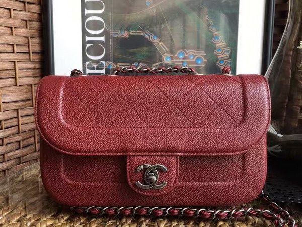 Chanel Flap Bag in Oxblood Caviar Leather for Sale