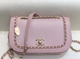 Chanel Flap Bag in Pink Lambskin and Grained Calfskin AS0371