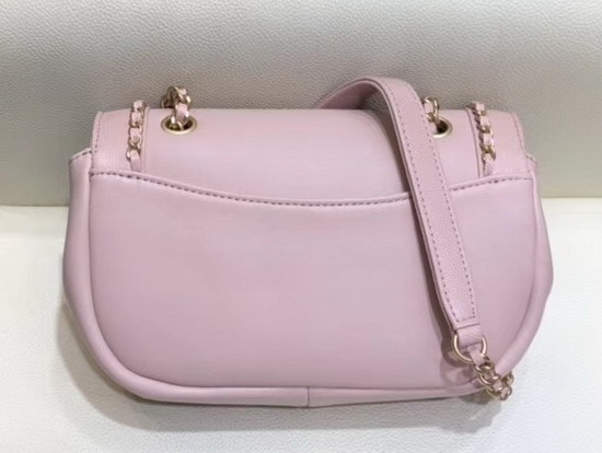 Chanel Flap Bag in Pink Lambskin and Grained Calfskin AS0371