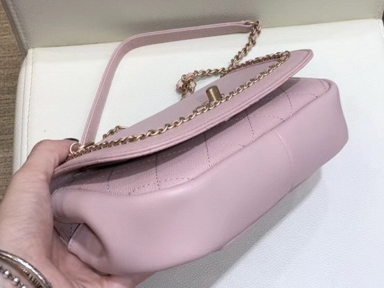 Chanel Flap Bag in Pink Lambskin and Grained Calfskin AS0371