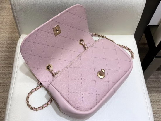 Chanel Flap Bag in Pink Lambskin and Grained Calfskin AS0371