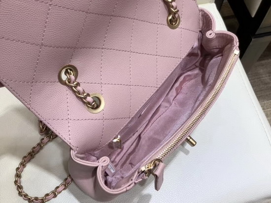 Chanel Flap Bag in Pink Lambskin and Grained Calfskin AS0371