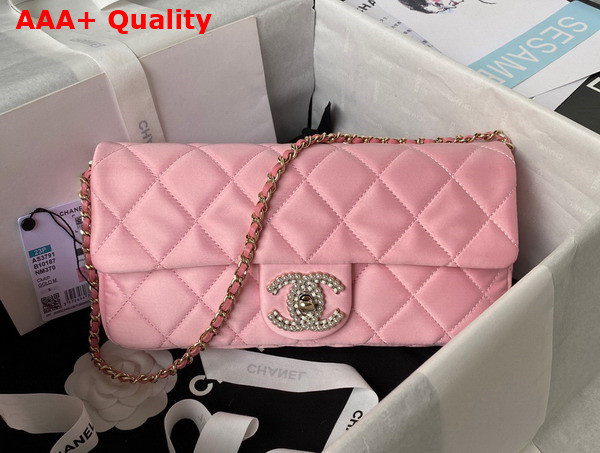 Chanel Flap Bag in Pink Satin Replica