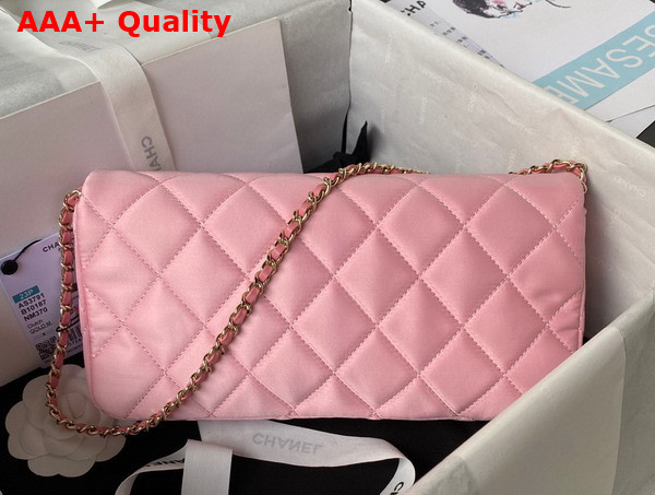 Chanel Flap Bag in Pink Satin Replica