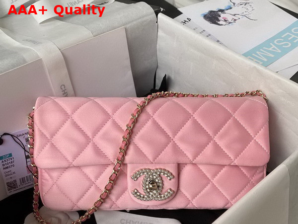 Chanel Flap Bag in Pink Satin Replica