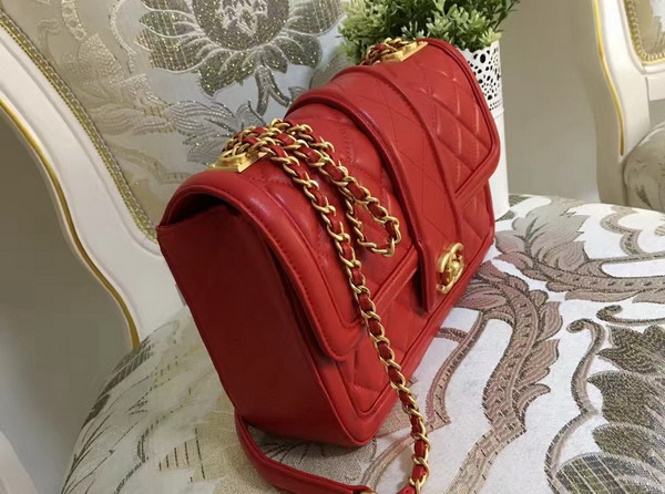 Chanel Flap Bag in Red Lambskin for Sale