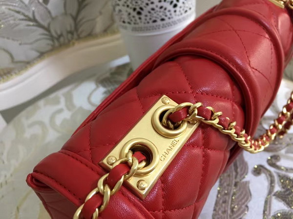 Chanel Flap Bag in Red Lambskin for Sale