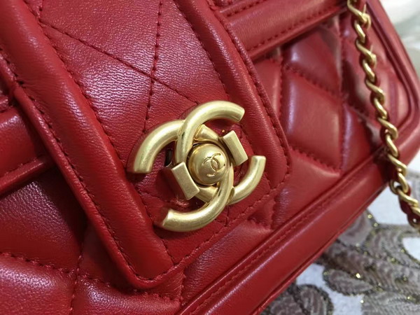 Chanel Flap Bag in Red Lambskin for Sale