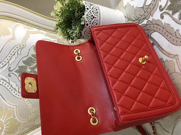 Chanel Flap Bag in Red Lambskin for Sale