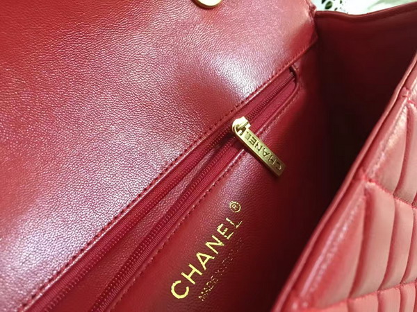 Chanel Flap Bag in Red Lambskin for Sale