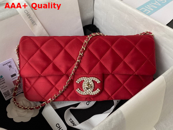 Chanel Flap Bag in Red Satin Replica