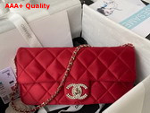 Chanel Flap Bag in Red Satin Replica