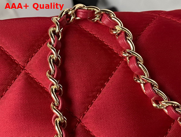 Chanel Flap Bag in Red Satin Replica