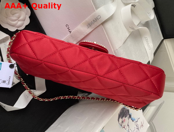 Chanel Flap Bag in Red Satin Replica