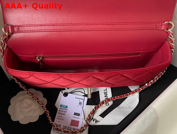 Chanel Flap Bag in Red Satin Replica