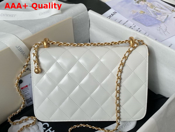 Chanel Flap Bag in White Calfskin AS2649 Replica