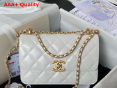 Chanel Flap Bag in White Calfskin AS2649 Replica