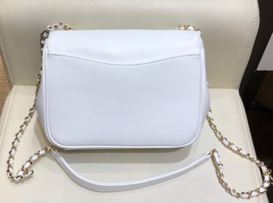 Chanel Flap Bag in White Lambskin AS0321