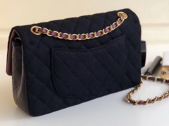 Chanel Flap Bag with Charms Wool and Lambskin Black