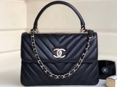 Chanel Flap Bag with Top Handle Black Lambskin