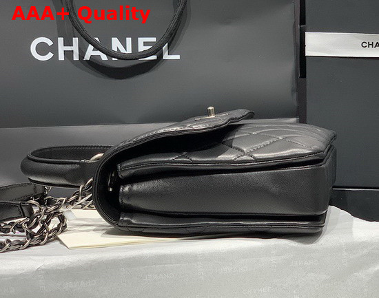 Chanel Flap Bag with Top Handle Black Lambskin Ref A92236 Replica