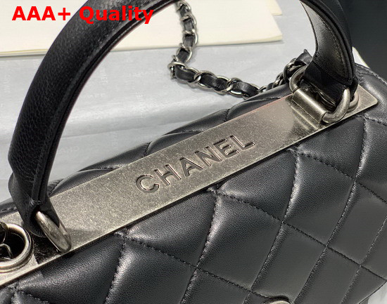 Chanel Flap Bag with Top Handle Black Lambskin Ref A92236 Replica