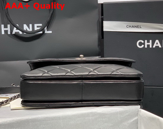 Chanel Flap Bag with Top Handle Black Lambskin Ref A92236 Replica