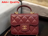 Chanel Flap Coin Purse with Chain Lambskin Gold Tone Metal Burgundy Ref AP2200 Replica