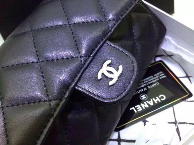 Chanel Flap Wallet Black Lambskin for Sale