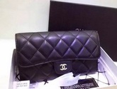 Chanel Flap Wallet Black Lambskin for Sale