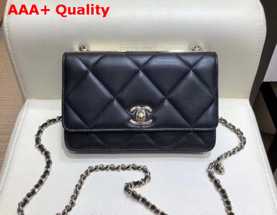 Chanel Flap Wallet On Chain Black Lambskin Replica