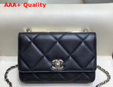 Chanel Flap Wallet On Chain Black Lambskin Replica