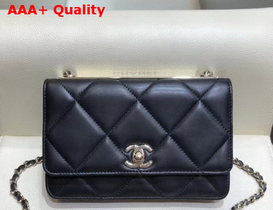 Chanel Flap Wallet On Chain Black Lambskin Replica